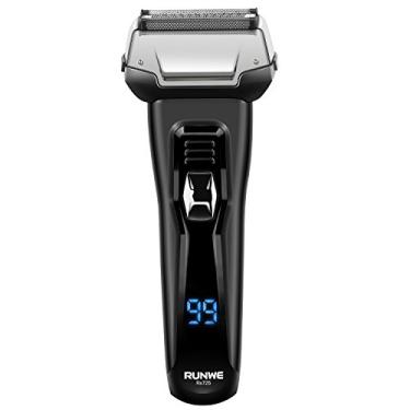 Imagem de Runwe Barbeador elétrico masculino sem fio Rs725 com aparador de barba pop-up e visor LCD para homens com barbear úmido/seco