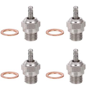 Imagem de Globact 4 peças 70117 plugue de brilho quente N3 nº 3 Spark Nitro peças de motor substituir OS para Traxxas Kyosho HSP HPI Redcat 1/8 1/10 RC Carrinho Caminhão Buggy