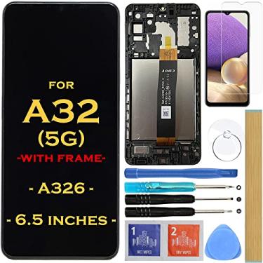 Imagem de Substituição de tela LCD digitalizador sensível ao toque com moldura para Samsung Galaxy A32 5G 2021 A326 SM-A326 A326U A326U1 A326T A326W 16,5 cm (não para A32 4G)