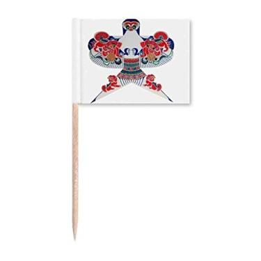 Imagem de Marcador de bandeira tradicional com padrão de pipa de cultura chinesa para decoração de festa