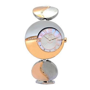 Imagem de IME Relógio de pulso feminino de quartzo com pulseira de aço inoxidável, Prata, ouro rosa, Classy, Glamour