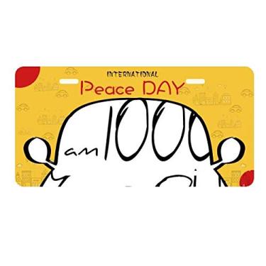 Imagem de DIYthinker Placa de carro I am 1000 Years Old Age Longevity Decoração de carro Dia da Paz