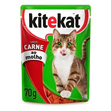 Imagem de whiskas Ração Úmida Kitekat Sachê Para Gatos Adultos Carne 70 G