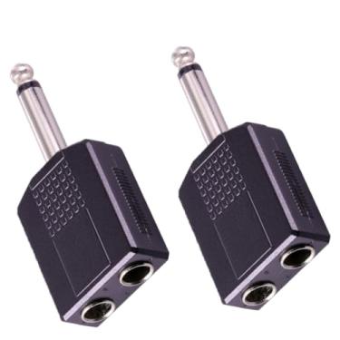 Imagem de HEMOTON Adaptador De Áudio Mono 2 Peças Conversor De Áudio Divisor De Áudio Fone De Ouvido Com Plugue