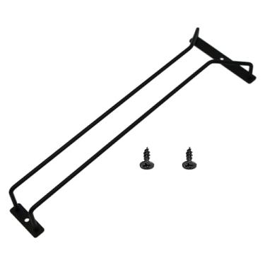 Imagem de ＫＬＫＣＭＳ Sob o armário suporte de vidro de vinho rack de copo único trilho drurável cabide de armazenamento de vidro de vinho display para armário barra