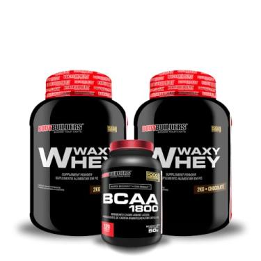 Imagem de Kit 2x Waxy Whey 2kg + BCAA 1800 120 Caps - BODYBUILDERS (Médio, Chocolate)