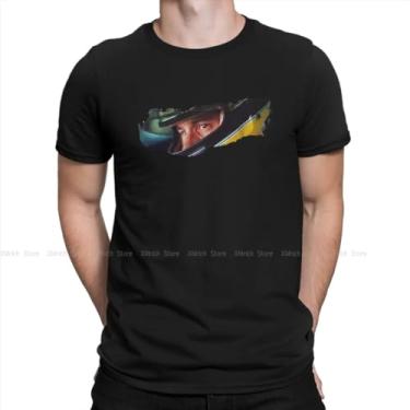 Imagem de Camiseta Ayrton Senna Preta modelo Olhar Capacete (BR, Alfa, GG, Regular, Preta)