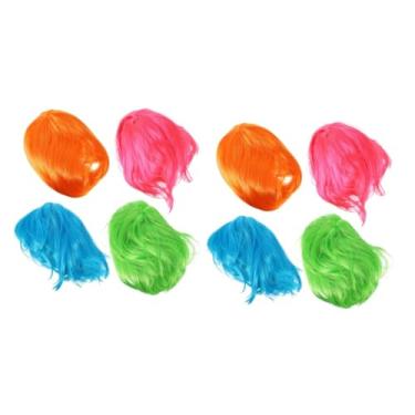 Imagem de Beavorty 8 Peças peruca bob franja curta perucas wig green peruca rosa peruca para personagens de desenhos animados azulin pink peruca para celebrações laranja cosplay roupas aluna p seda