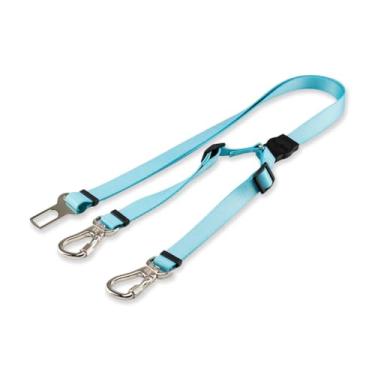 Imagem de Dog Trip Brasil Cinto de Segurança Pet Duplo Universal para Cachorro Gato com Gancho Trava de Segurança Cães Gatos Carro Coleira Adaptador Porte Ajustável Estampa (Wave)