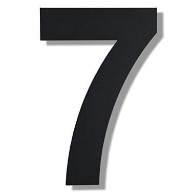Imagem de BetLight Número de casa grande moderno - Número de endereço residencial flutuante de aço inoxidável de 30,5 cm de altura para exterior/preto/número 7