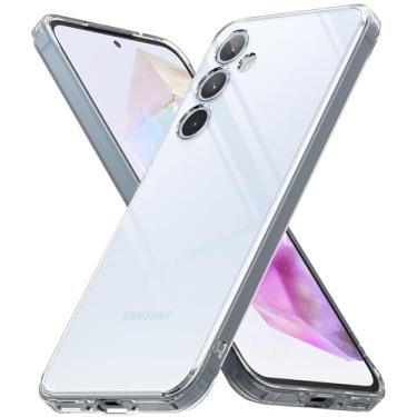 Imagem de Ringke Fusion [recortes precisos para lentes de câmera] compatível com Samsung Galaxy A35, capa de telefone transparente para mulheres, homens, amortecedor à prova de choque - transparente