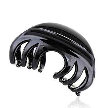 Imagem de (Black) - Rosette Large Chic Styling Hair Claw Clip Organic Glass Strong Holding Power Hair Clips Clamps Indoor Outdoor Hair Grip Hairpins Hairgrip for Women and Girls Hair Barrettes For Thick Hair (Black)