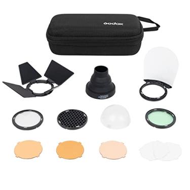 Imagem de Godox Kit de acessórios de cabeça redonda AK-R1 para flash de anel H200R, AD200, AD200Pro, V860II, TT685, TT600, V1 Flash com porta magnética