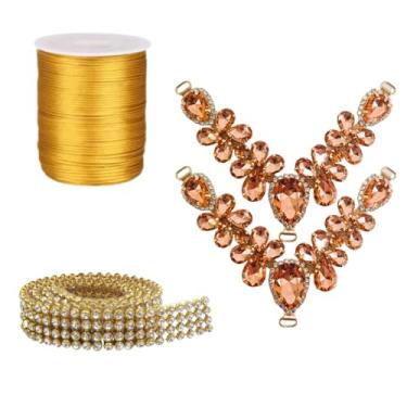 Imagem de Kit Cabedal em V Fio de Seda 1mm Manta de Strass Chinelo Decoração Design Pedrarias Estilo Customização Artesanato Chinelo Customizado