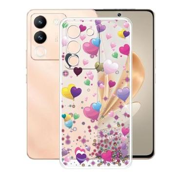 Imagem de AQGGIIXY Capa de telefone para Vivo V30 Lite (6,7 polegadas), capa protetora de silicone transparente, capa protetora de TPU flexível ultrafina à prova de choque, para Vivo V30 Lite Case - YQ29