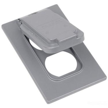 Imagem de Caixa de saída de dispositivo CCDV Red Dot com tampa única, 1 entrada, 6 cm de largura por 12 cm de altura, prata