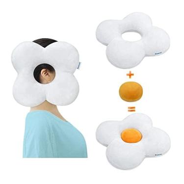 Imagem de Travesseiro de piercing de orelha para quem dorme de lado, almofada de donut com orifício de orelha, CNH, alívio da dor, inflamação do ouvido e protetor de úlceras de pressão, protetores de ouvido