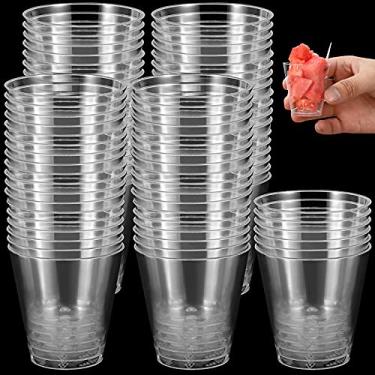 Imagem de SEUNMUK Pacote com 300 copos de plástico descartáveis, copos de shot transparentes pequenos de 42,5 g, mini copos de plástico transparente para uísque, gelatina, bebidas, degustação, molho, molho,