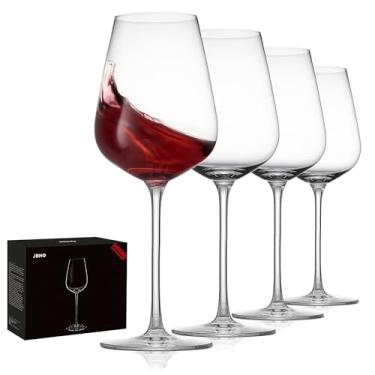 Imagem de JBHO Taças de vinho bordalês de cristal estilo italiano sopradas à mão - ótima embalagem de presente - taças de vinho tinto vidro transparente premium sem chumbo - conjunto de 113 a 510 g