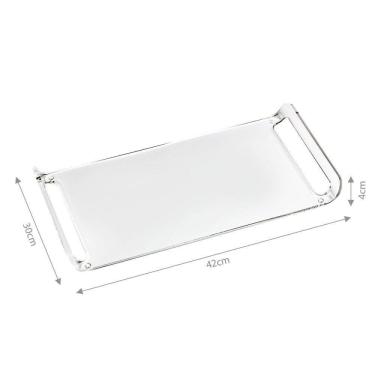 Imagem de Bandeja Acrílica Hara Transparente Dobrada 42x30x4 Cm