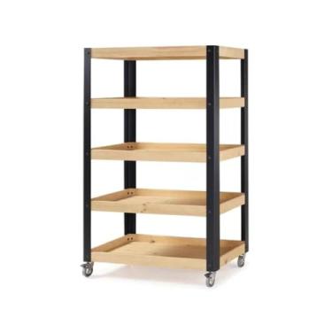 Imagem de Estante de Apoio Alta 150 Cm Angus Carvalho/preto Fosco