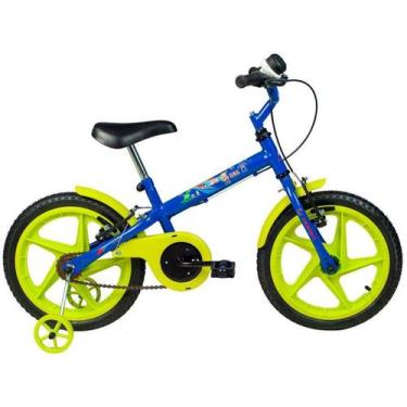 Imagem de Bicicleta Infantil Aro 16 Verden Bikes Rock  - Azul E Verde Com Rodinh