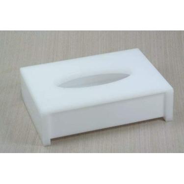 Imagem de Porta Lenços Pia Bancada Em Acrílico Branco Sem Strass