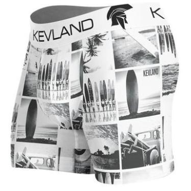 Imagem de Cueca Kevland Boxer Classic Surf Times Preto e Branco (1, M)