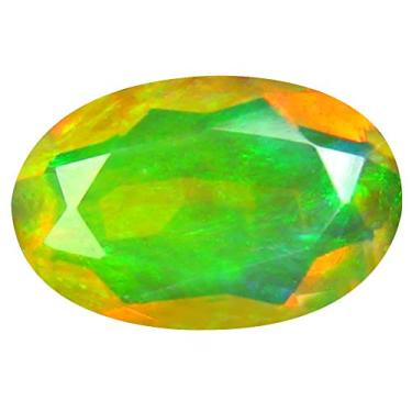 Imagem de 1,33 ct AAA+ Gem de qualidade corte oval (11 x 7 mm) opala arco-íris não aquecida genuína e extraída da pedra preciosa solta da Terra