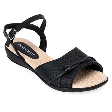 Imagem de Sandalia Rasteira Camila, Piccadilly, Preto, 34