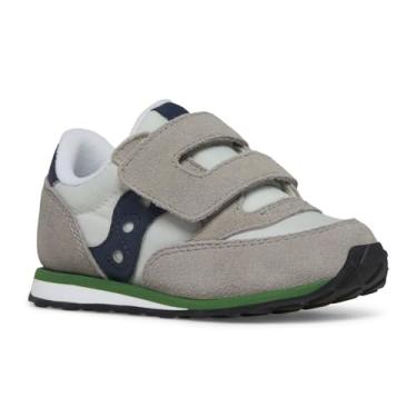 Imagem de Saucony Tênis Originals Jazz Hook & Loop (Bebê/Criança Pequena), Cinza/Azul Marinho/Verde, 38 Unissex EUA, Cinza/azul marinho/verde, 8 Toddler