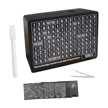 Imagem de IEUDNS Caixa de dinheiro com contador, cofrinho de madeira, alvo de poupança de dinheiro de substituição, portátil, caixa de poupança de dinheiro, PRETO