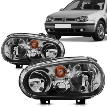 Imagem de Farol Golf 1999 2000 2001 2002 2003 2004 2005 2006 2007 Máscara Negra Sem Auxiliar - UNIDADE lado:ESQUERDO (MOTORISTA)