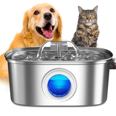 Imagem de Fonte para Gatos com Filtro,Dispensador de água para cães Inox 304,Bebedouro Gato Automático Super Silencioso 3.2L para Animais de Estimação