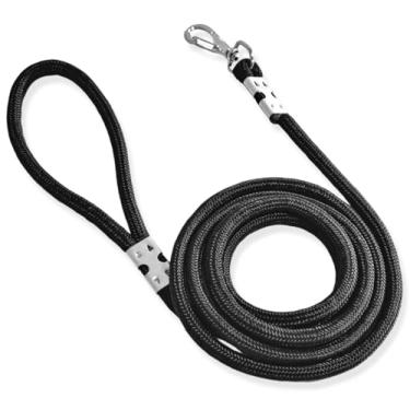 Imagem de Guia para cachorros 1 a 10 metros guia longa para adestramento e passeios corda 10mm (Preta, 2 Metros)