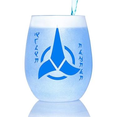 Imagem de Movies On Glass Copo de torragem Star Trek para presente Klingon Warrior Bloodwine com citação em edição especial plqaD branco fosco linha premium gravada inclui um copo - 425 g