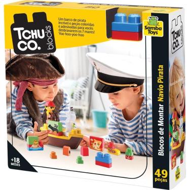 Imagem de Blocos de Montar 49 Peças Navio Pirata Samba Toys Tchuco 0247