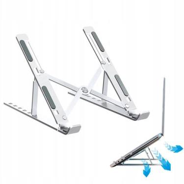Imagem de Base Portátil Articulada Vertical Digitador Notebook Prateado Ajuste C