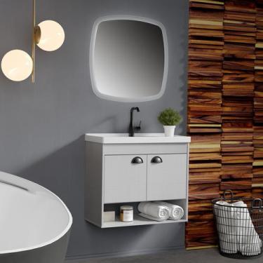 Imagem de Gabinete Armario para Banheiro 100% MDF com Cuba - Crotone 60cm - RIVE