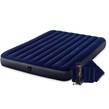 Imagem de Colchão Inflável Intex Casal C/ Travesseiros 64765 Dura Beam, UNIC, Az