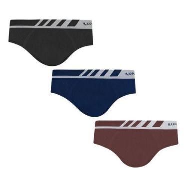 Imagem de Kit Com 3 Cueca Slip Lupo Microfibra Sem Costura 691, Sortida, GG