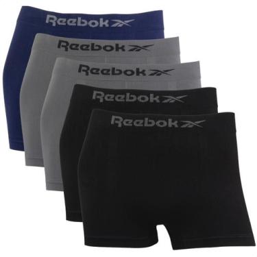 Imagem de Kit 5 Cueca Boxer Reebok Masculina Premium Classic Microfibra, 1azul, 