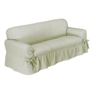 Imagem de Capa De Sofá 3 Lugares Avulso Gorgurão Maquinetado - Cáqui - Campari