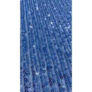 Imagem de Paete no tule de malha na cor azul serenity