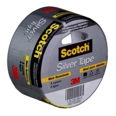 Imagem de Fita silver tape multiuso adesiva scotch 3m 45mmx5m original, Prata, 4