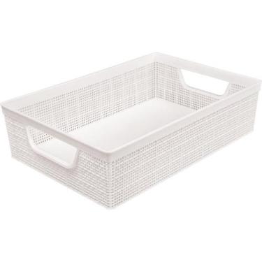 Imagem de Cesto Organizador Multiuso  Decorativo A4 Juta Branco 5,2 L 3130  JAGU