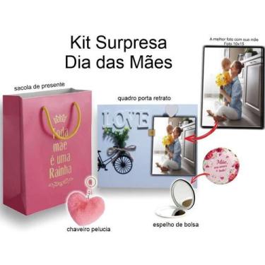 Imagem de Kit Surpresa Porta Retrato Espelho de Bolsa Chaveiro e Sacola - FreeC,