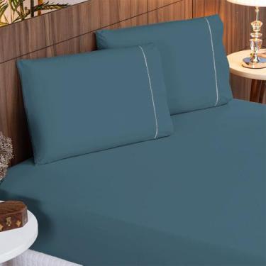 Imagem de Roupa de Cama Queen 400 Fios 3 Peças Toque Acetinado 100% Macio - Suit