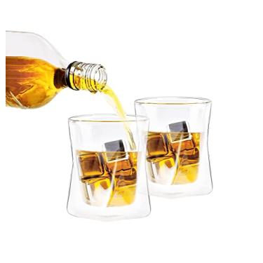 Imagem de Ozeri Moderna Artisan Series Copos de uísque de parede dupla de 290 ml – Conjunto de 2