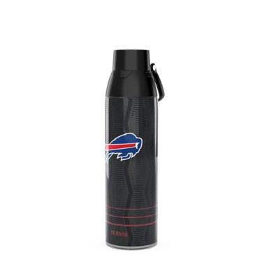 Imagem de Tervis Venture Water Bottle NFL® Buffalo Bills - Copo de viagem com isolamento térmico de parede tripla de velocidade total mantém as bebidas frias e quentes, 740 ml, aço inoxidável